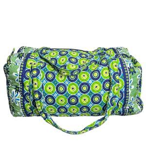 Tinsley Blake Collection Duffel Bag Green Geo Daisy Quilted Weekender Travel